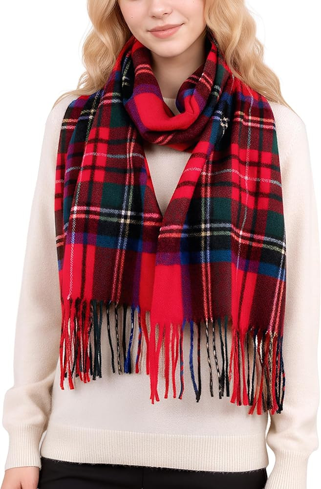 Achillea Scottish Tartan Plaid Scarf, Warm Cashmere Feel Winter Scarf | Amazon (US)