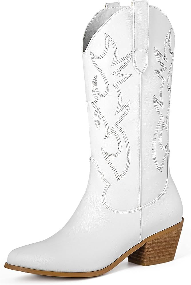 Women’s Cowboy Boots, Pull On Wide Calf Cowboy Boots, Amazon Fall Fashion, Western Boots, Fall Finds | Amazon (US)