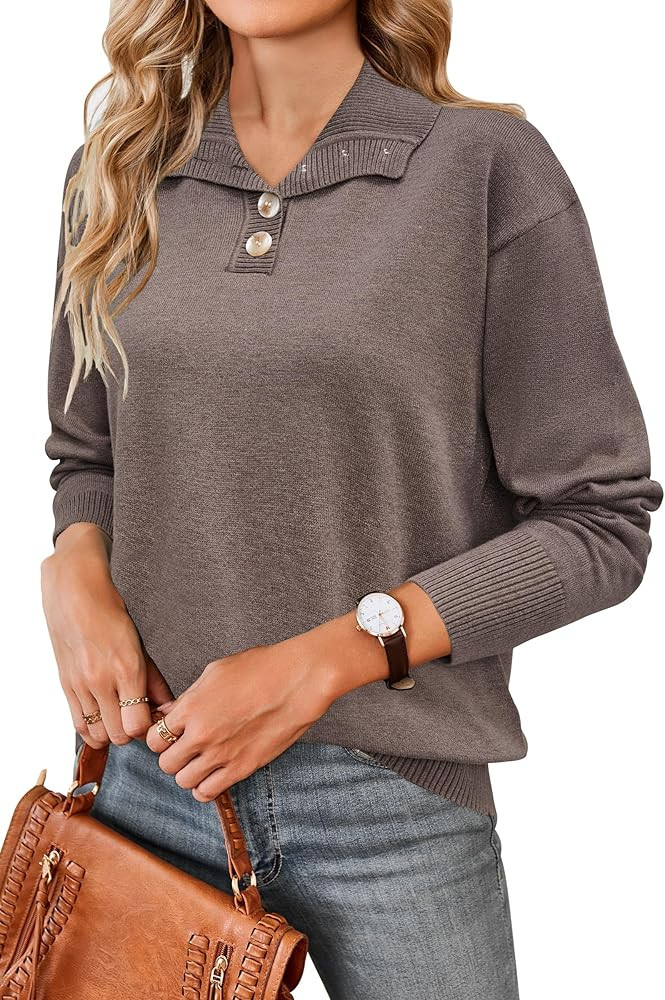 Arach&Cloz Womens Swaters 2024 Fall Fashion Outfits Long Sleeve Crewneck Knit Tops Ruffle Casual ... | Amazon (US)