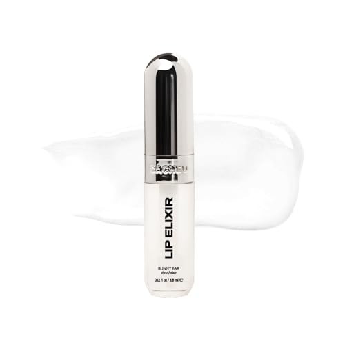 Sacheu Lip Elixir Nourishing and Hydrating Lipgloss — Moisturizing Plumping Lip Gloss Enriched with Collagen, Non-Sticky Lip Color Smooth High-Shine Finish, Vegan & Cruelty-Free, Bunny Ear (Clear) | Amazon (US)