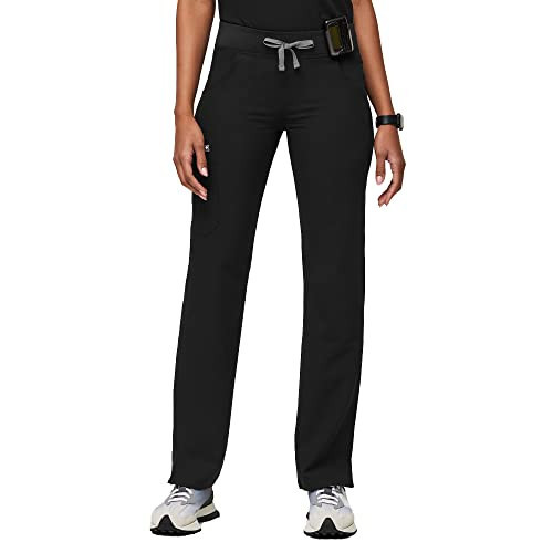 FIGS Kade Cargo Scrub Pants for Women — Classic Fit, Straight Leg, 4 Pockets, Yoga Waistband, Anti-Wrinkle - Black, XL-Tall | Amazon (US)