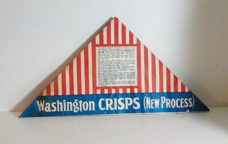 ONE Vintage Hat Paper Promotional Hat Mother Goose Crisps Cereal Red White Blue Antique Paper Eph... | Etsy (US)