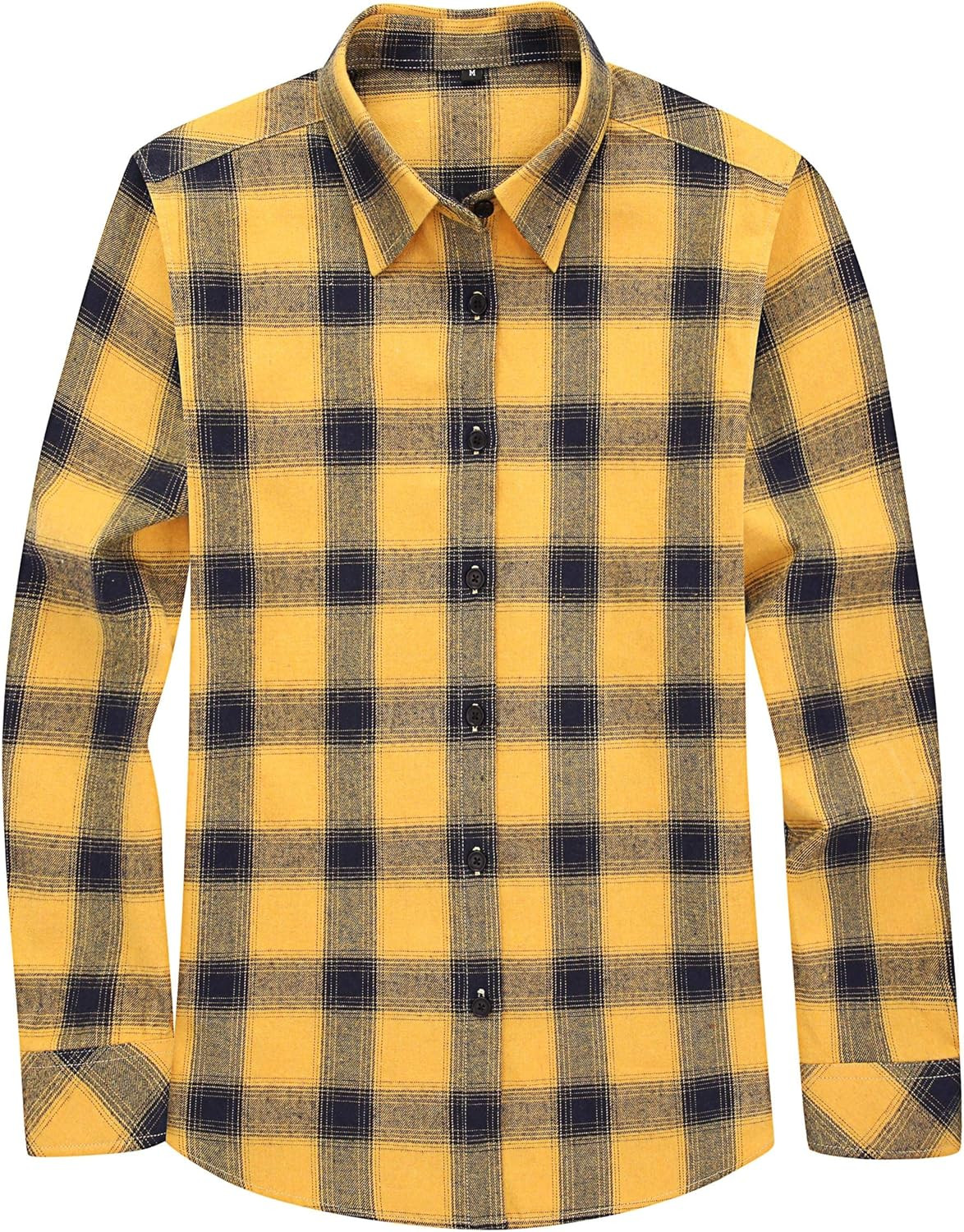 Souactimuy Womens Flannel Shirt Long Sleeve Casual Plaid Regular Fit Button Down | Amazon (US)