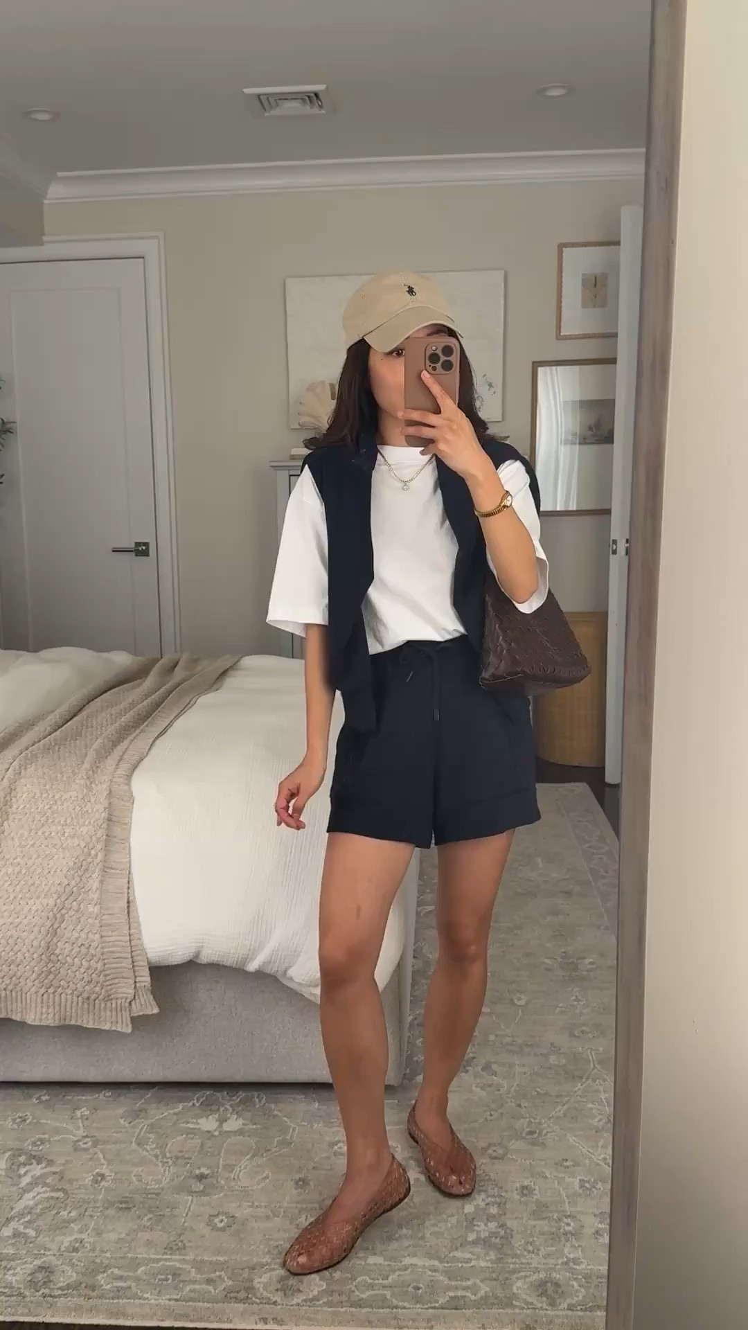 • Madewell boxy tee xxs. Also linked a great one from J.Crew that is slightly less oversized. 
• Varley shorts xxs, petite friendly.
• Varley sweatshirt xxs - so soft and luxe feeling. Navy or brown hides stains for mom life and is good for all 4 seasons. 
• Dolce Vita jelly flats size 5, size down if you're a half size 
• Anthropologie woven shoulder bag
• Polo hat

Travel outfit, school drop off, easy mom style, matching sets

#LTKPetite #LTKmomlife #LTKTravel
