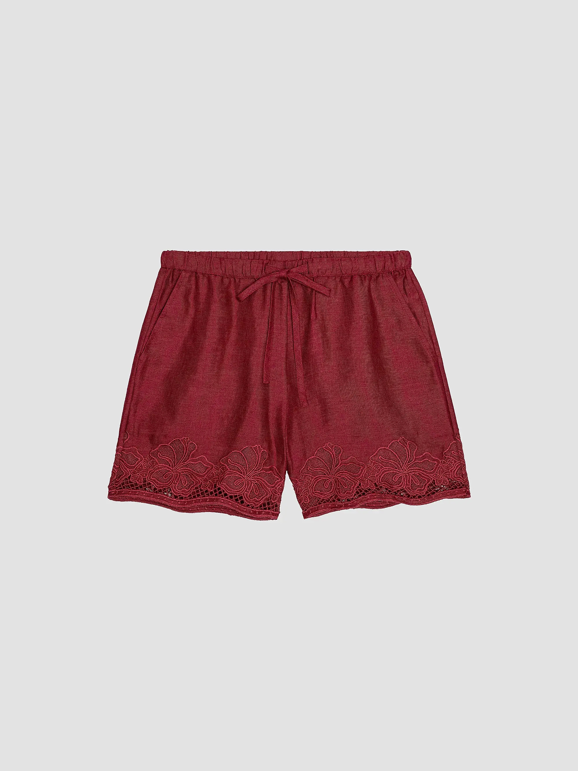 Jenner Linen Embroidered Shorts | Saks Fifth Avenue
