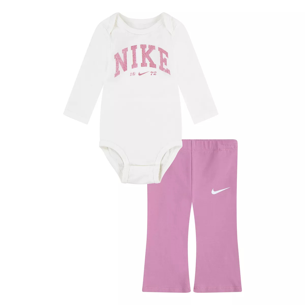 Baby Girls Nike Swoosh Spirit Bodysuit and Flared Leggings 2-Piece Set | Kohl's