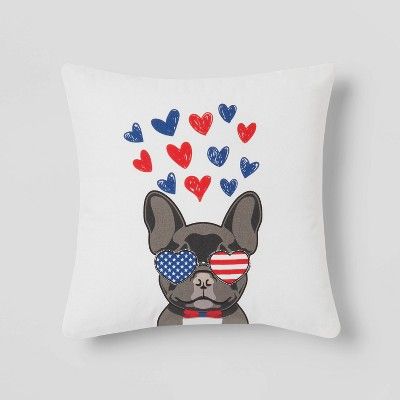 Dog Square Throw Pillow Red - Sun Squad™ | Target