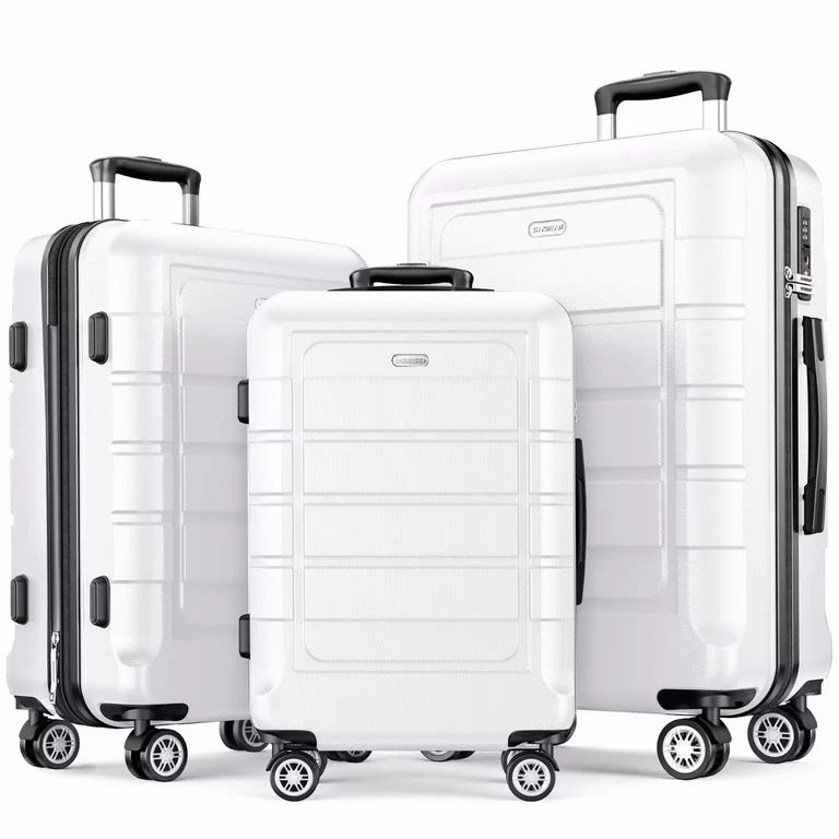 SHOWKOO 3 Piece Luggage Set Expandable Hardshell Carry on Luggage for Airplane with TSA Lock (20"... | Walmart (US)