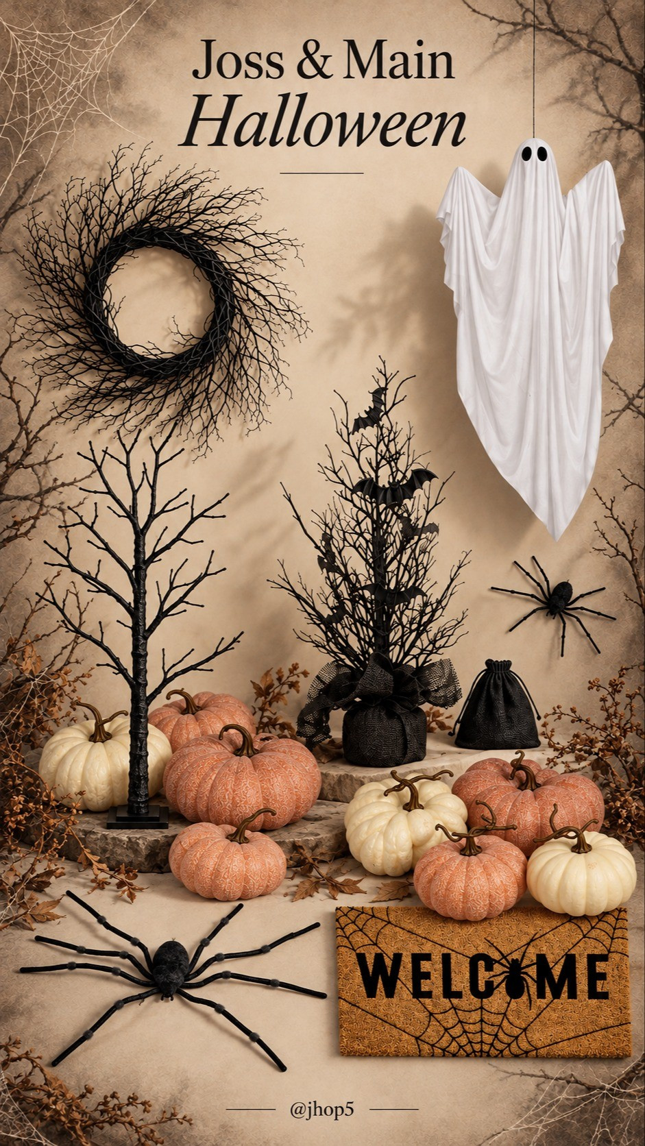 Spooky season, styled simply. Joss & Main Halloween finds with wispy branches, neutral pumpkins and a few creepy finishing touches. #JossAndMain #HalloweenDecor #NeutralHalloween

#LTKHome #LTKSaleAlert #LTKSeasonal