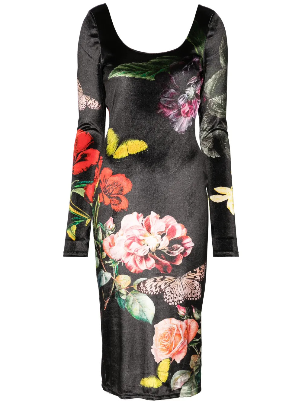 Alice + Olivia Delora Midi Dress | Black | FARFETCH | Farfetch Global