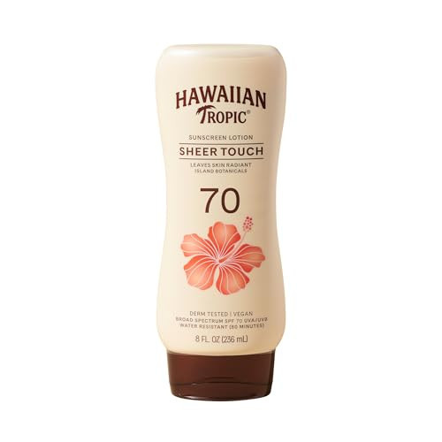 Hawaiian Tropic Sheer Touch Lotion Sunscreen SPF 70, 8 Fl Oz | Broad Spectrum, Oxybenzone Free, Sunblock Lotion, Hawaiian Tropic Sunscreen SPF 70, 8 Fl Oz | Amazon (US)