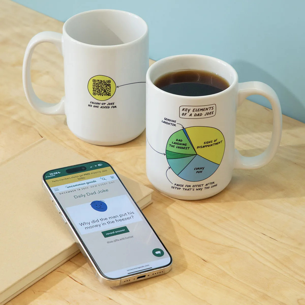 Sip, scan, and chuckle your way through 365 days of delightfully cringe-worthy dad humor. | UncommonGoods