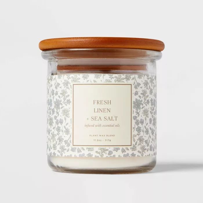 Lidded Jar Candle Fresh Linen & Sea Salt - Threshold™ | Target