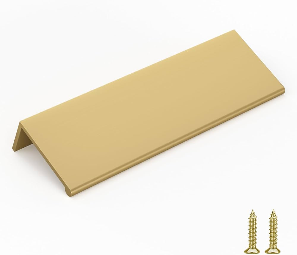 Goldenwarm 5 Pack Gold Finger Edge Pulls Drawer Finger Pulls Champagne Gold Kitchen Hardware Hand... | Amazon (US)