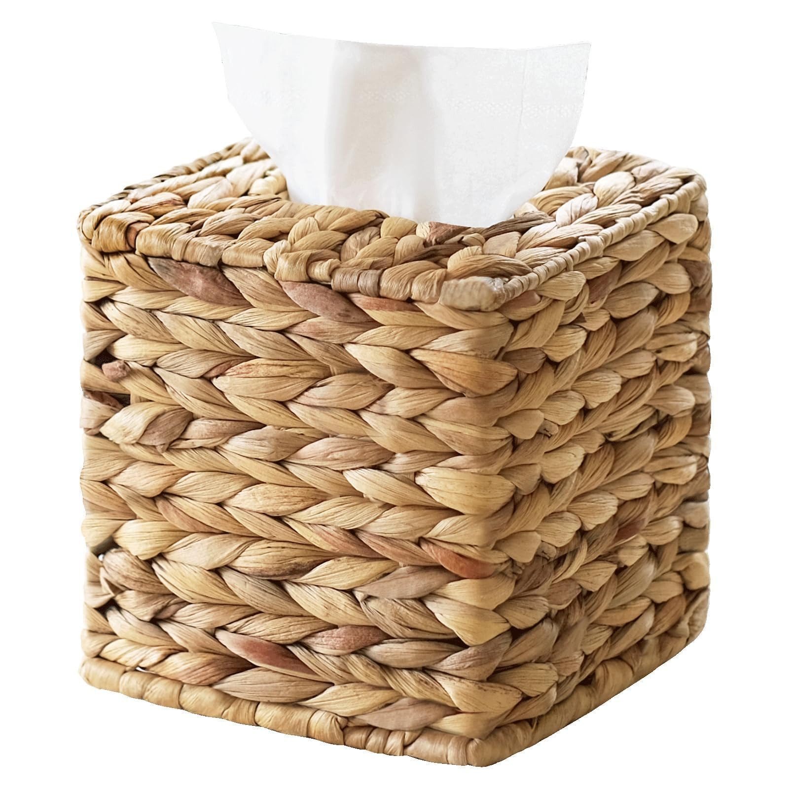 Tissue Box Cover, Square Wicker Tissue Box Holder Facial Tissues Boxes, Hand Woven Napkin Box Tis... | Amazon (US)