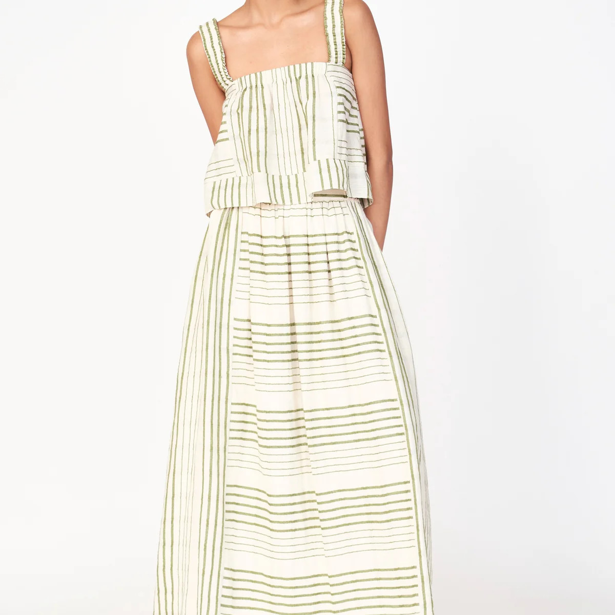 Praiano Skirt in Garden Stripe | MIRTH