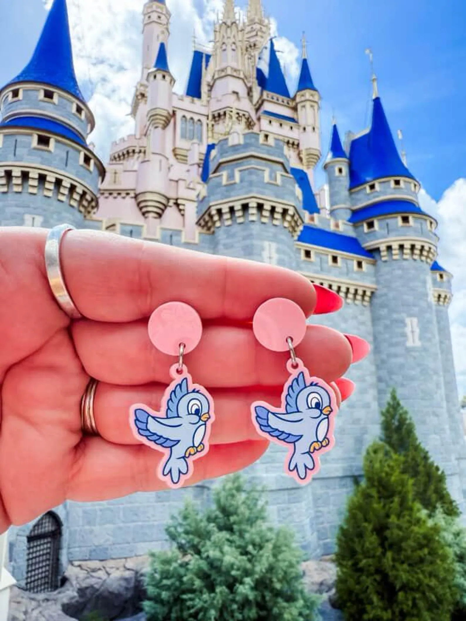 Cinderella blue bird stud earrings | Etsy (Global)