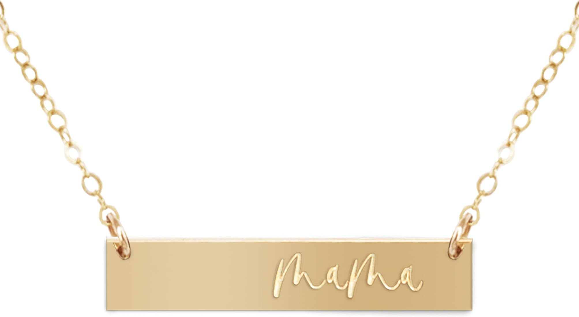 Zen & Zuri Mama Gold Filled Bar Necklace, Mother's Day, Gift for Her, Mama Bear, Cute, Dainty Mom... | Amazon (US)
