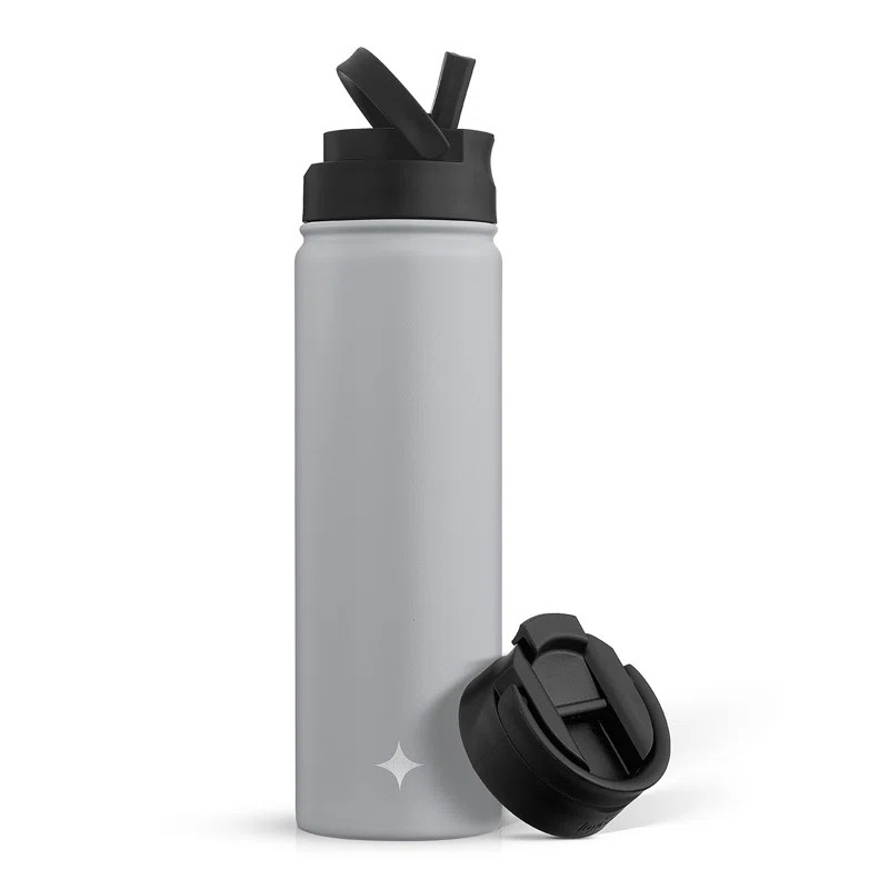 JoyJolt Triple Insulated Water Bottle with Flip Lid & Sport Straw Lid | Wayfair North America