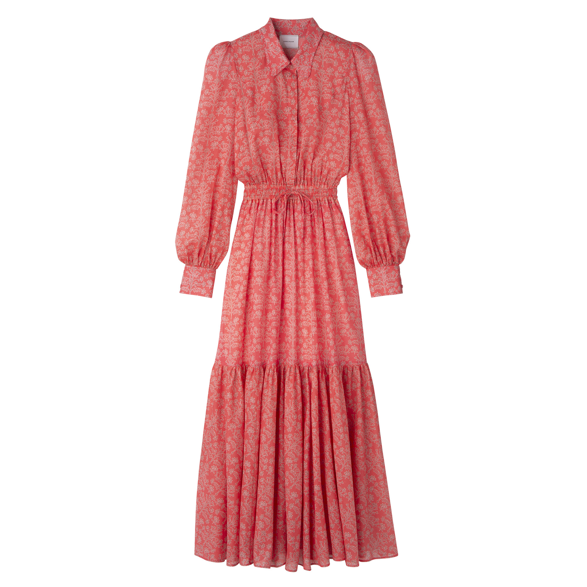 Long dress Tomato - Printed veil | Longchamp US | Longchamp