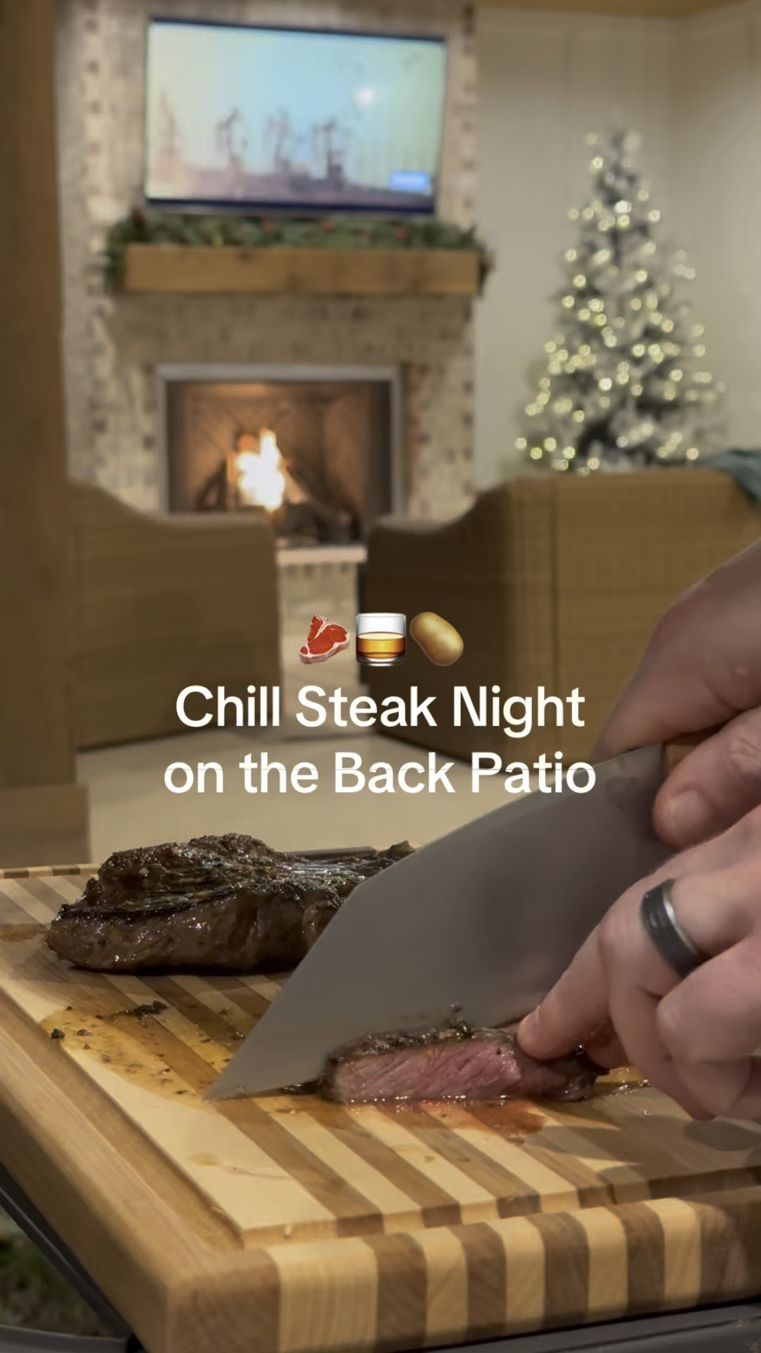 Cowboy butter steak night. I’ve linked all the cooking gear and my hoodie:

-Benchmade Station Knife
-OXO Grill Carry System
-Blackstone accessories 
-Glass cocktail shaker 