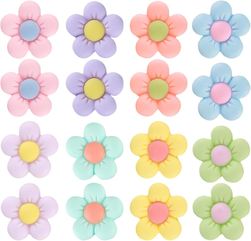 16 PCS Flower Shoe Charms, Cute Daisy Flower Decoration Charms, Flower Charms for Croc Sandals fo... | Amazon (US)
