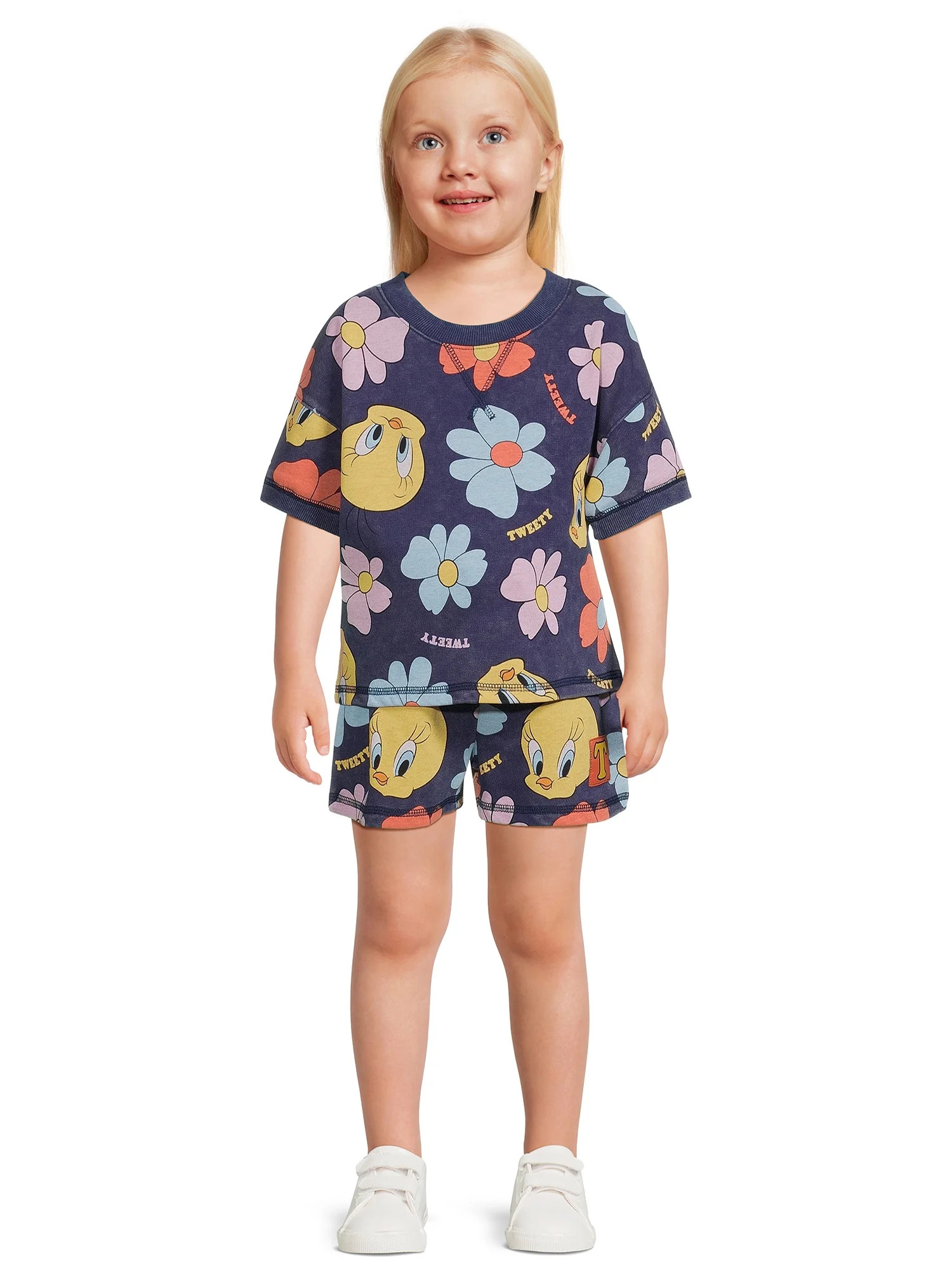 Looney Tunes Toddler Girls Tee and Shorts Set, 2-Piece, Sizes 12M-5T | Walmart (US)