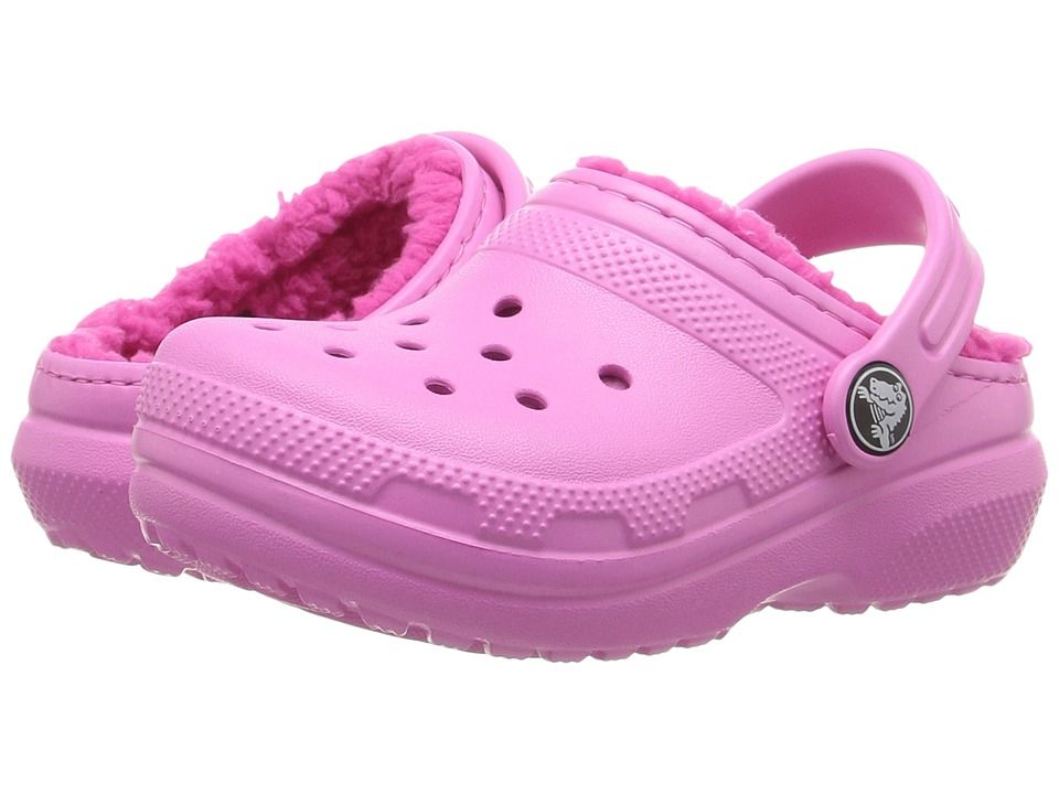 Crocs Kids - Classic Lined Clog (Toddler/Little Kid) (Party Pink/Candy Pink) Girls Shoes | Zappos