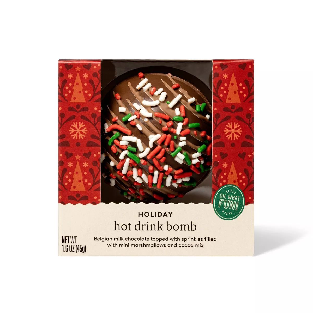 Holiday Hot Chocolate Drink Bomb - Belgian Milk Chocolate Topped with Sprinkles - 1.6oz/1ct - Fav... | Target