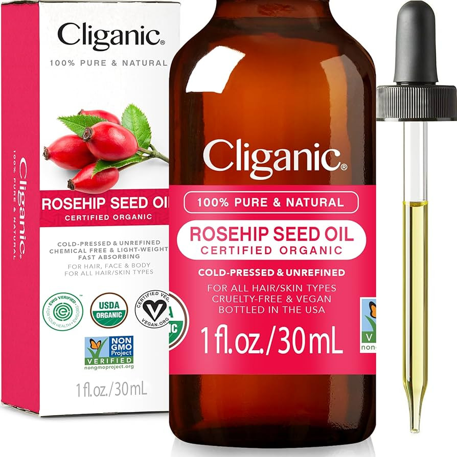 Cliganic USDA Organic Rosehip Seed Oil for Face, 100% Pure | Natural Cold Pressed Unrefined Non-G... | Amazon (US)