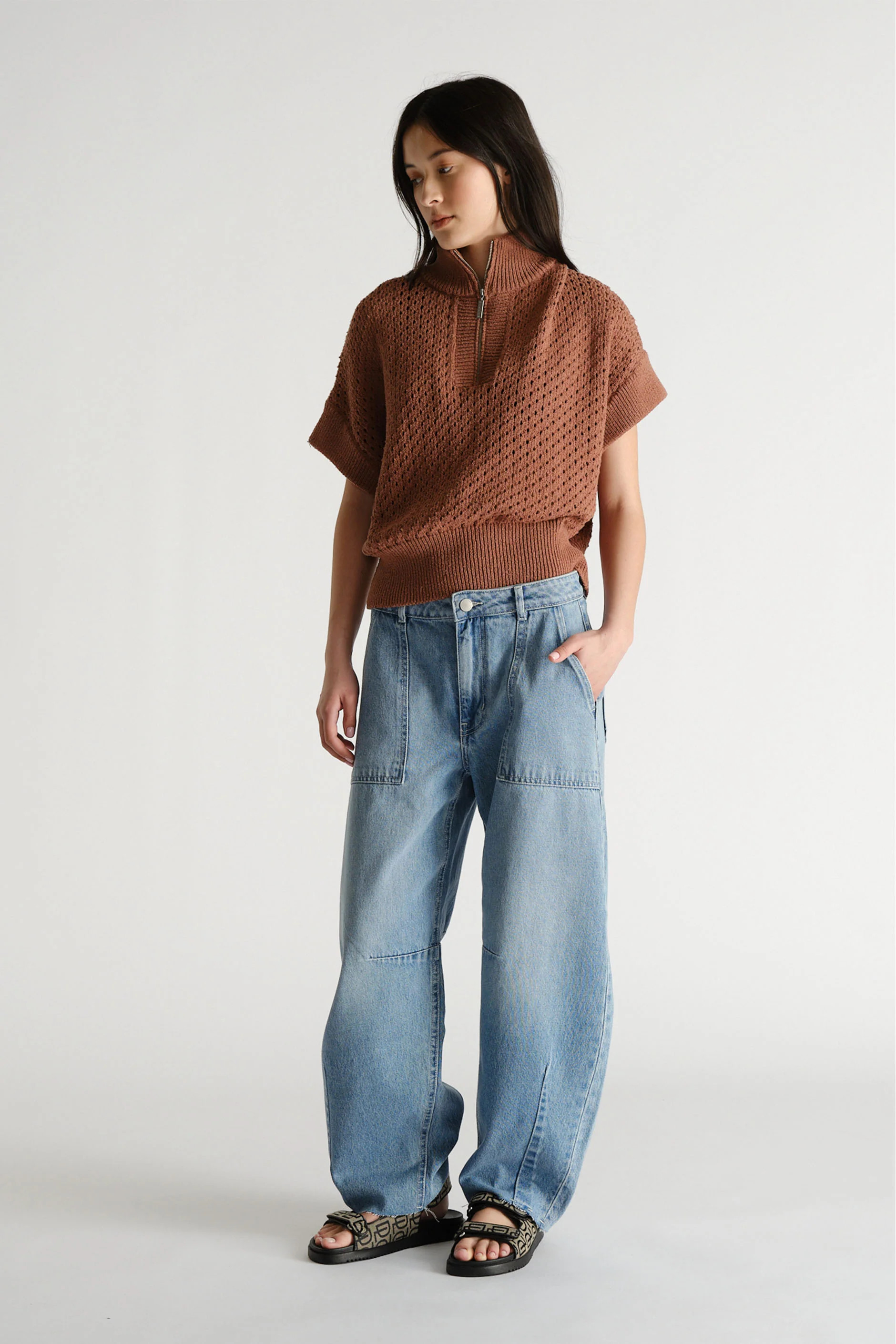 D-Luxe Horseshoe Jean - Mid Blue | DECJUBA | DECJUBA