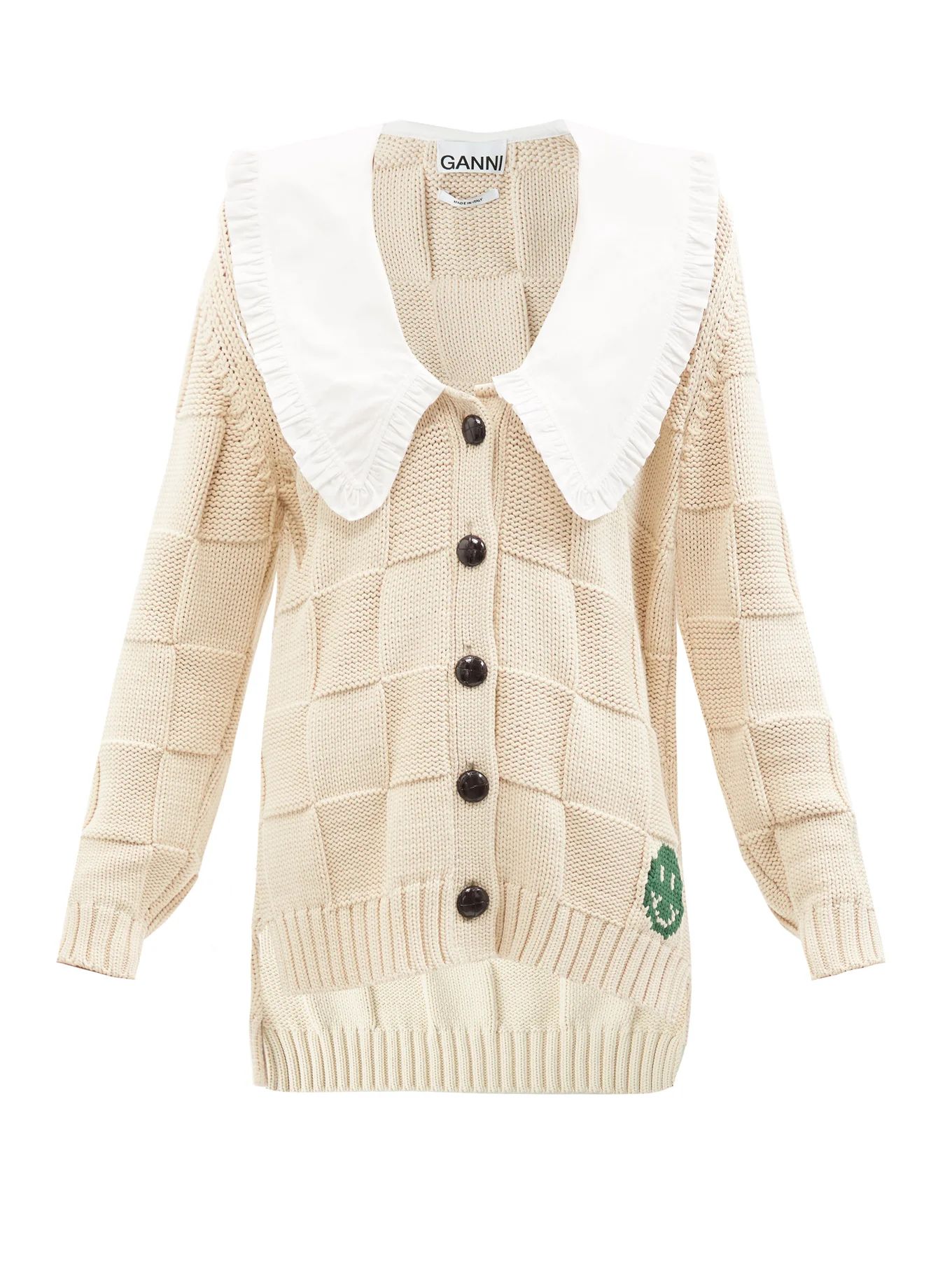 Smiley Chelsea-collar cotton-blend cardigan | Matches (US)