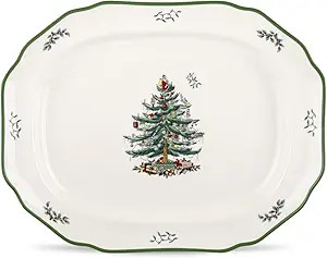 Spode Christmas Tree Collection 19" Sculpted Platter - Nostalgic Tree Design, Holiday Serving Tra... | Amazon (US)