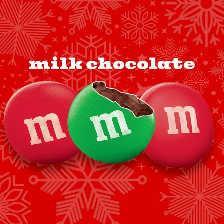 M&M's Milk Chocolate Christmas Candy - 10 oz Bag | Walmart (US)