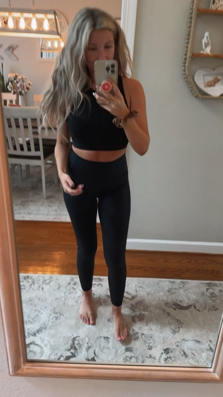 In love with this legging and sports bra set on Amazon. CRZ Yoga Is my favorite Amazon workout brand. So similar to Lululemon 