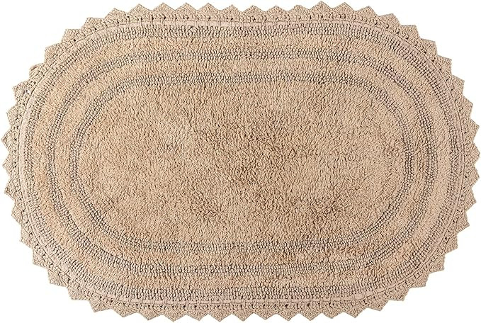 RAJRANG Bath Rug for Bathroom Kitchen and Spa with Crochet Pattern Cotton Luxury Absorbent Soft R... | Amazon (US)