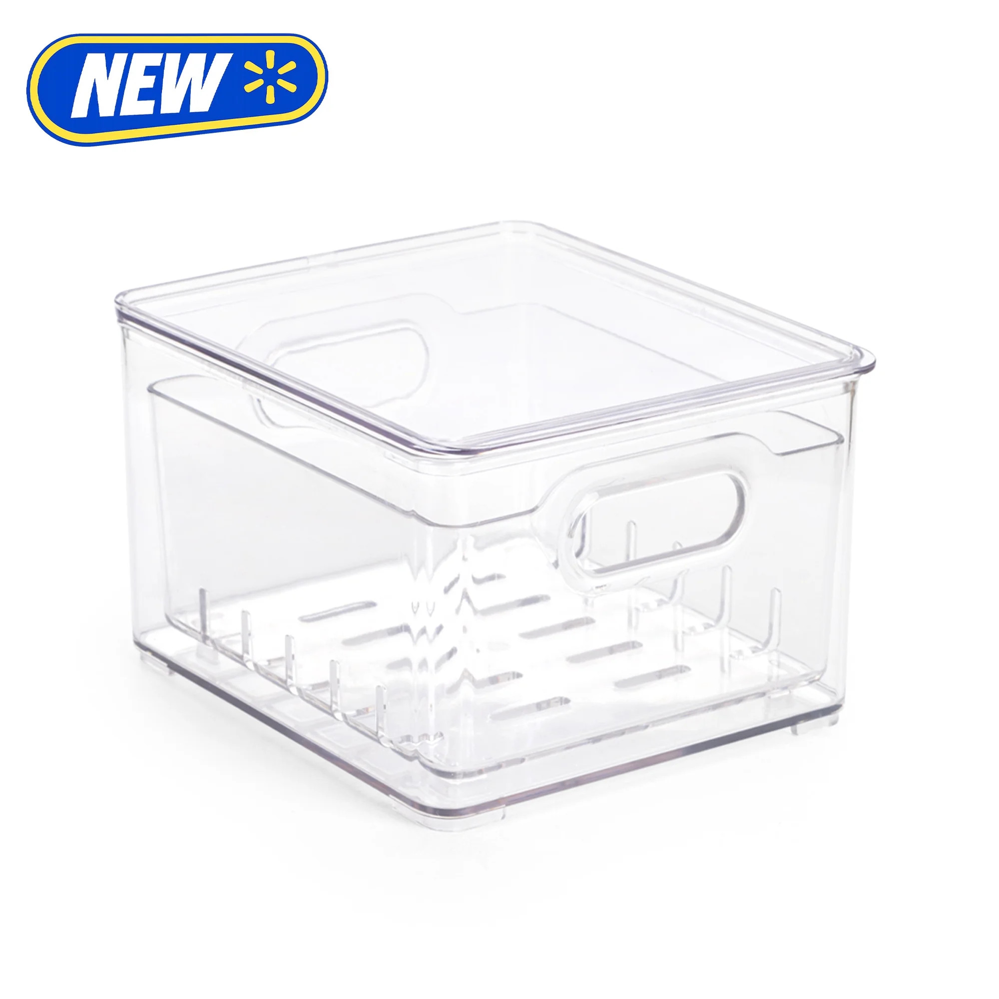 Mainstays Plastic Pull-Out Colander Bin with Removable Drainage Tray, Small, Clear, A Practical C... | Walmart (US)