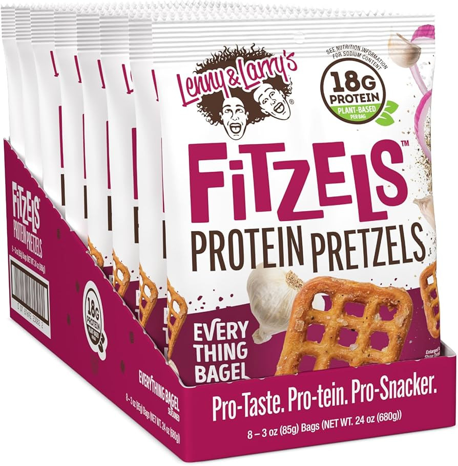 Lenny & Larry's Everything Bagel FITZELS- Savory Pretzel Snacks Incredibly Tasty, High Protein Sa... | Amazon (US)
