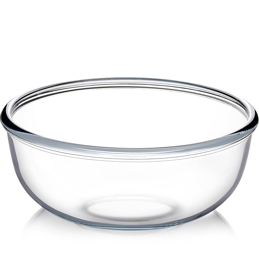 NUTRIUPS 6 Quart Large Glass Mixing Bowl, Clear Large Salad Bowls Glass Big Mixing Bowls for Kitc... | Amazon (US)
