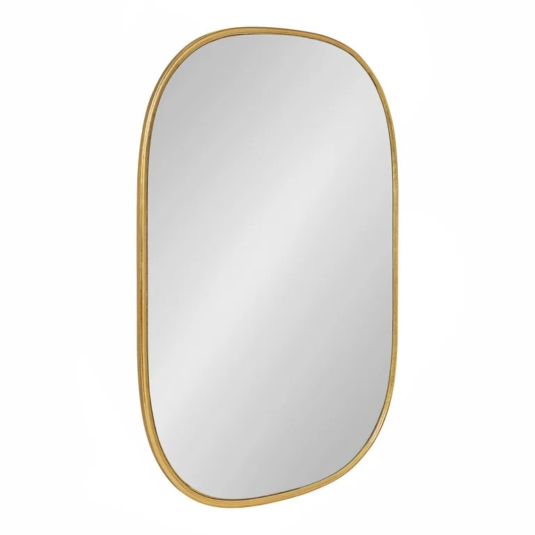 Kate and Laurel 24" x 35.5" Gold Glam Mid-Century Modern Natural Traditional Wall Mirror | Walmart (US)