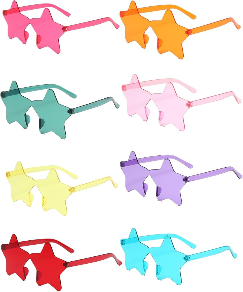 Star Shaped Sunglasses, Heart Sunglasses Bachelorette Party Cool Sunglasses, Colorful Sunglasses ... | Amazon (US)