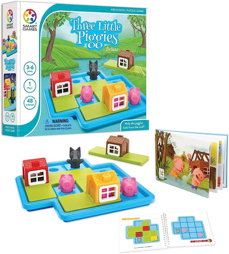 SmartGames Three Little Piggies - Deluxe Cognitive Skill-Building Puzzle Game featuring 48 Playfu... | Amazon (US)