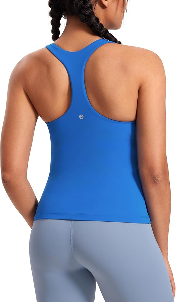 CRZ YOGA Butterluxe Workout Tank Tops for Women Built in Shelf Bras Padded - Racerback Athletic S... | Amazon (US)