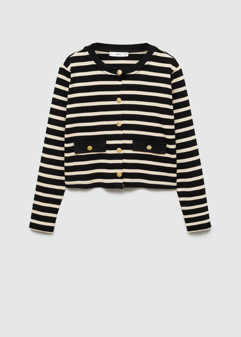 Striped cardigan with buttons | MANGO (UK)