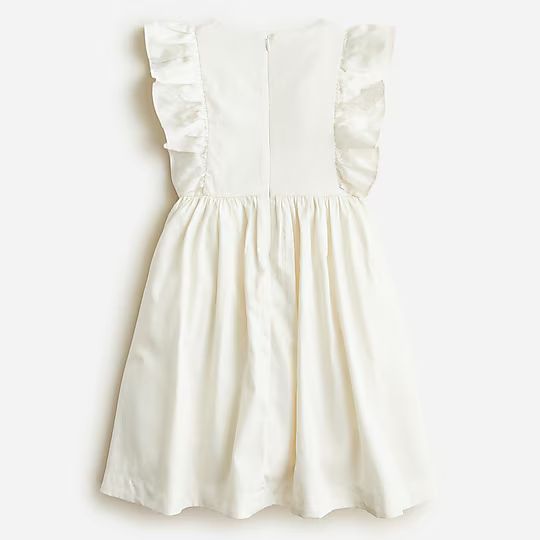 Girls' flutter-sleeve ruffle dress in white | J.Crew US