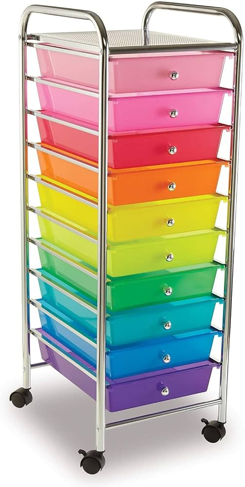 Simply Tidy 10 Drawer Rainbow Rolling Cart - Mobile Organizer with Removable Drawers, Swivel & Lo... | Amazon (US)