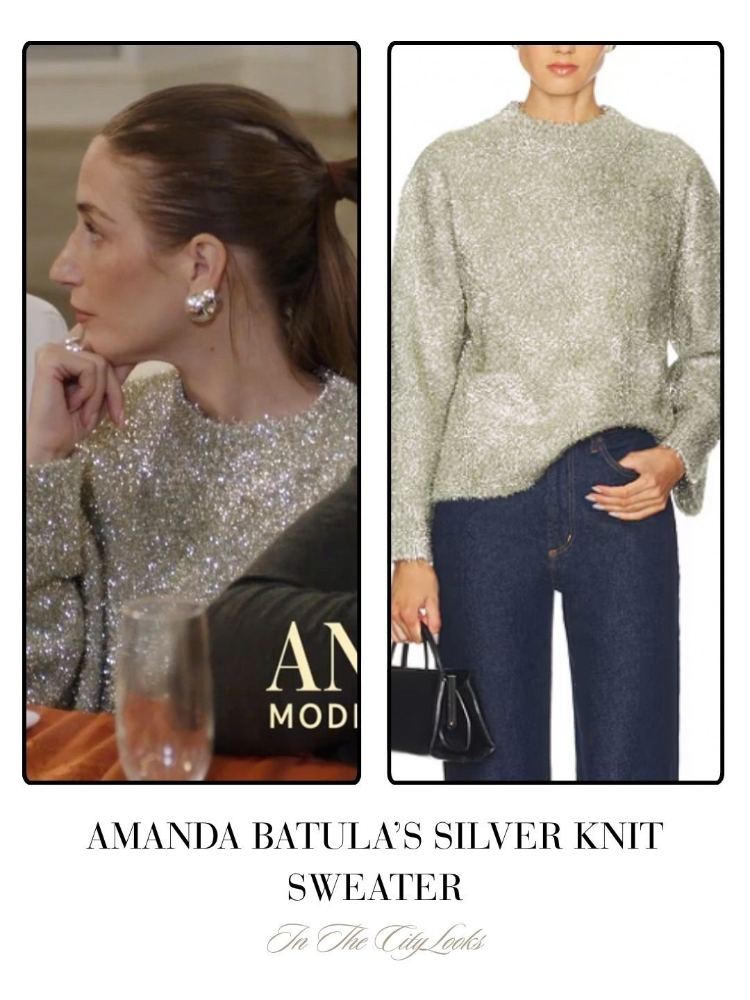 Amanda Batula’s Silver Knit Sweater