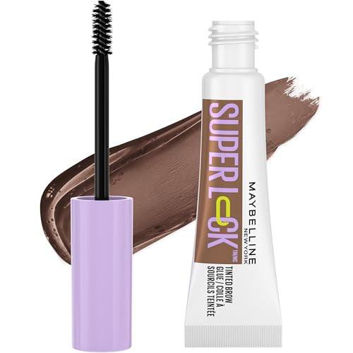 Maybelline Super Lock Brow Glue Eyebrow Gel, Lightweight and Waterproof Tinted Brow Gel For Up To 24HR Hold, Medium Brown, 1 Count | Amazon (US)