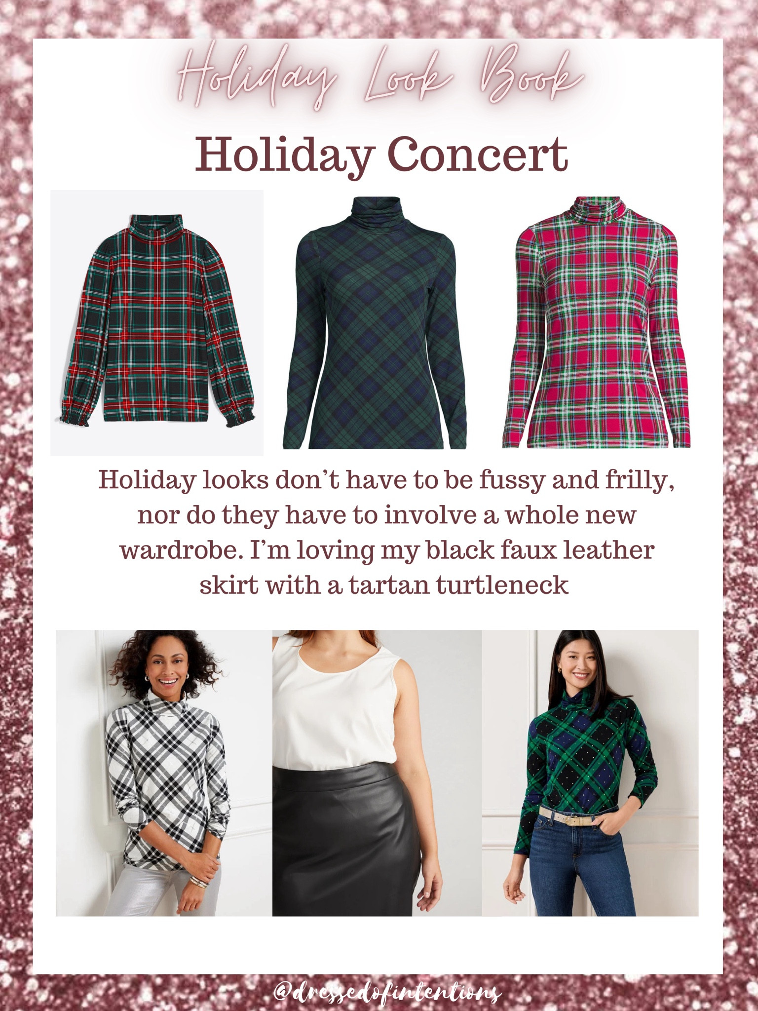 Holiday looks don’t have to be fussy and frilly, nor do they have to involve a whole new wardrobe. I’m loving my black faux leather skirt with a tartan turtleneck

#LTKHoliday #LTKPlusSize #LTKMidsize