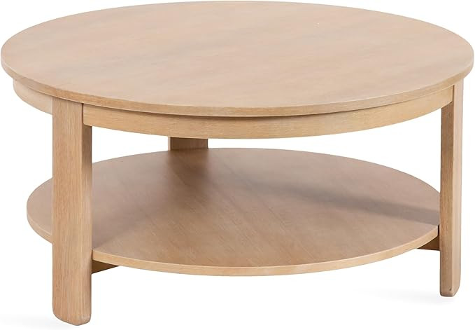Kate and Laurel Foxford Tiered Round Coffee Table; 34 x 34 x 17; Light Natural; Transitional Two-... | Amazon (US)